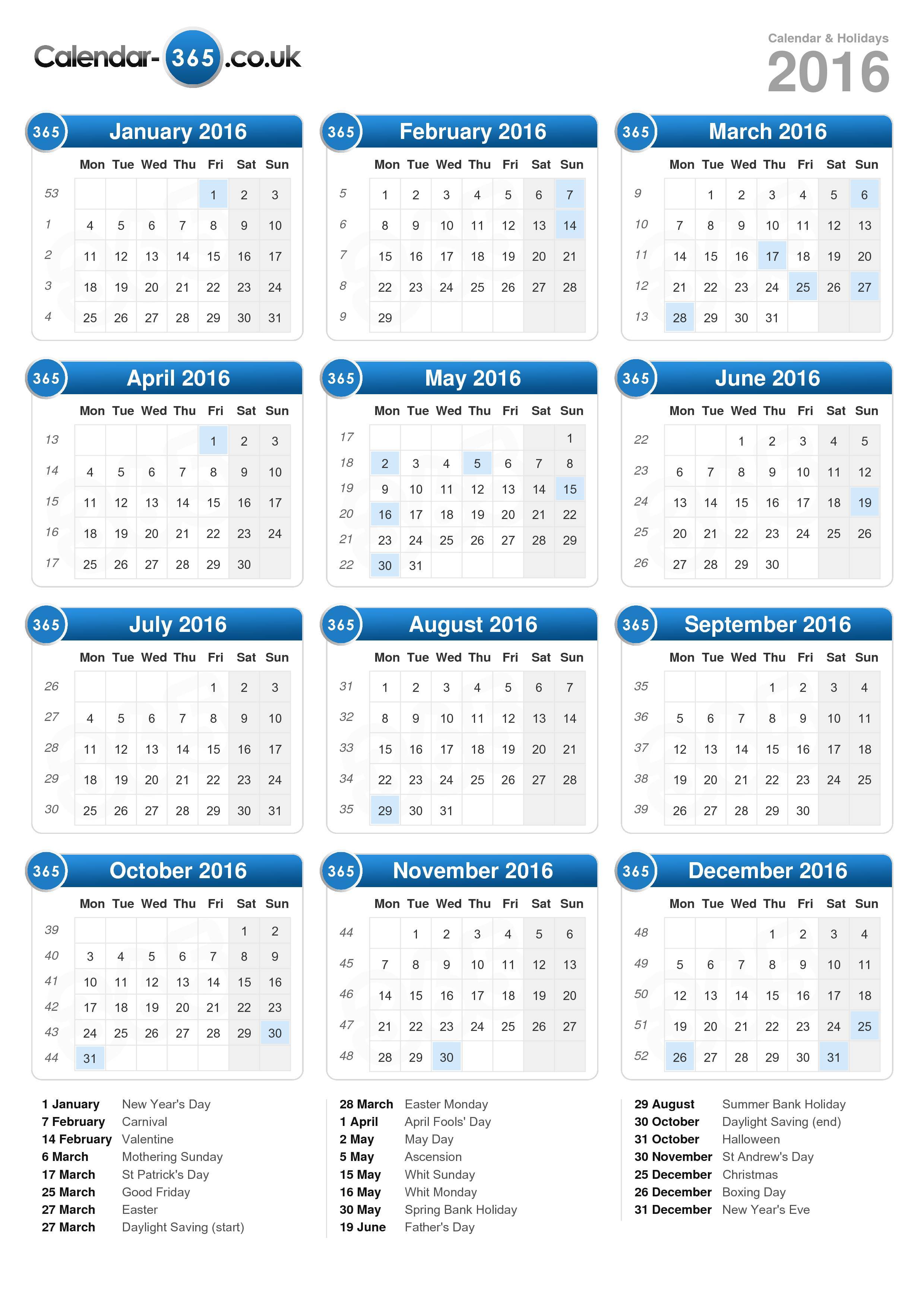 calendar 2016 portrait format