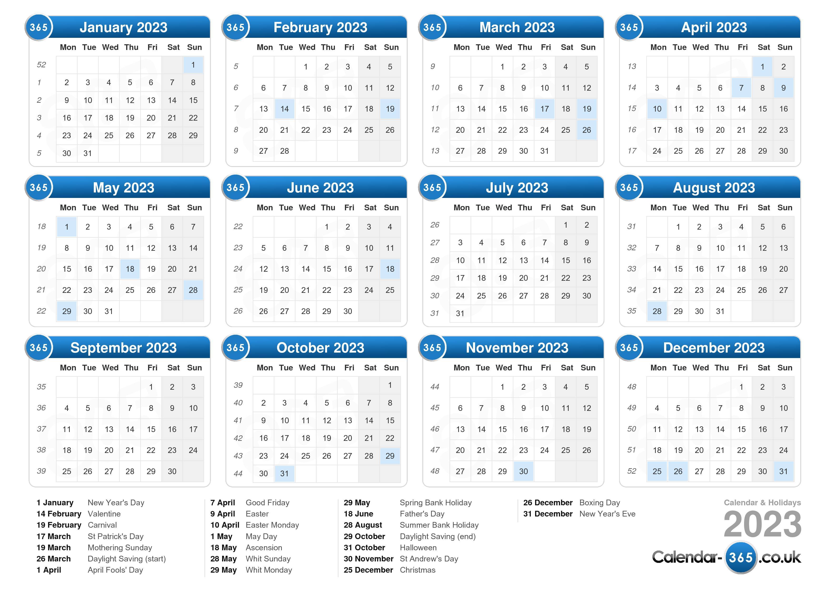 Holidays 2023