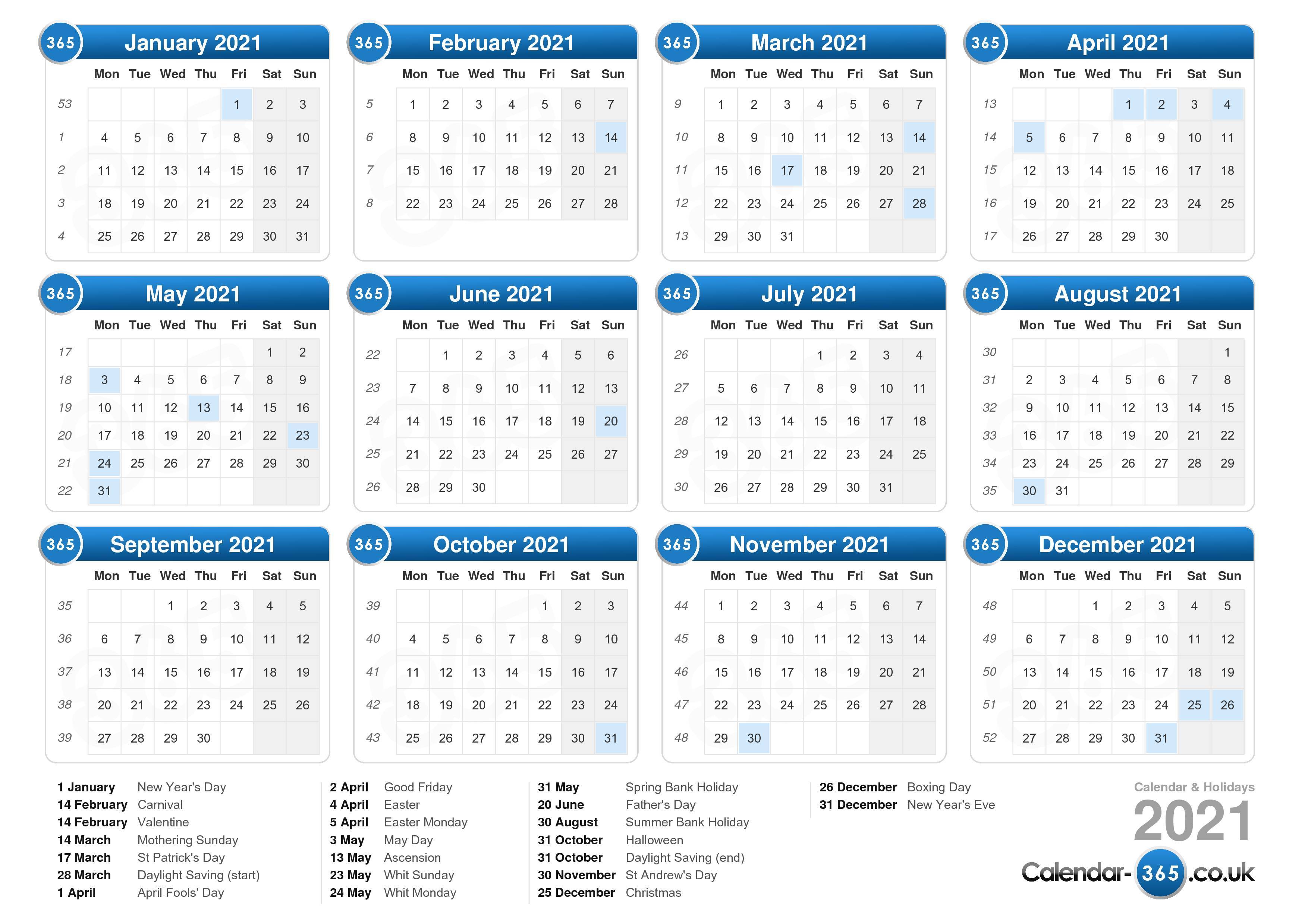 calendar for 2021 with holidays uk Calendar 2021 calendar for 2021 with holidays uk