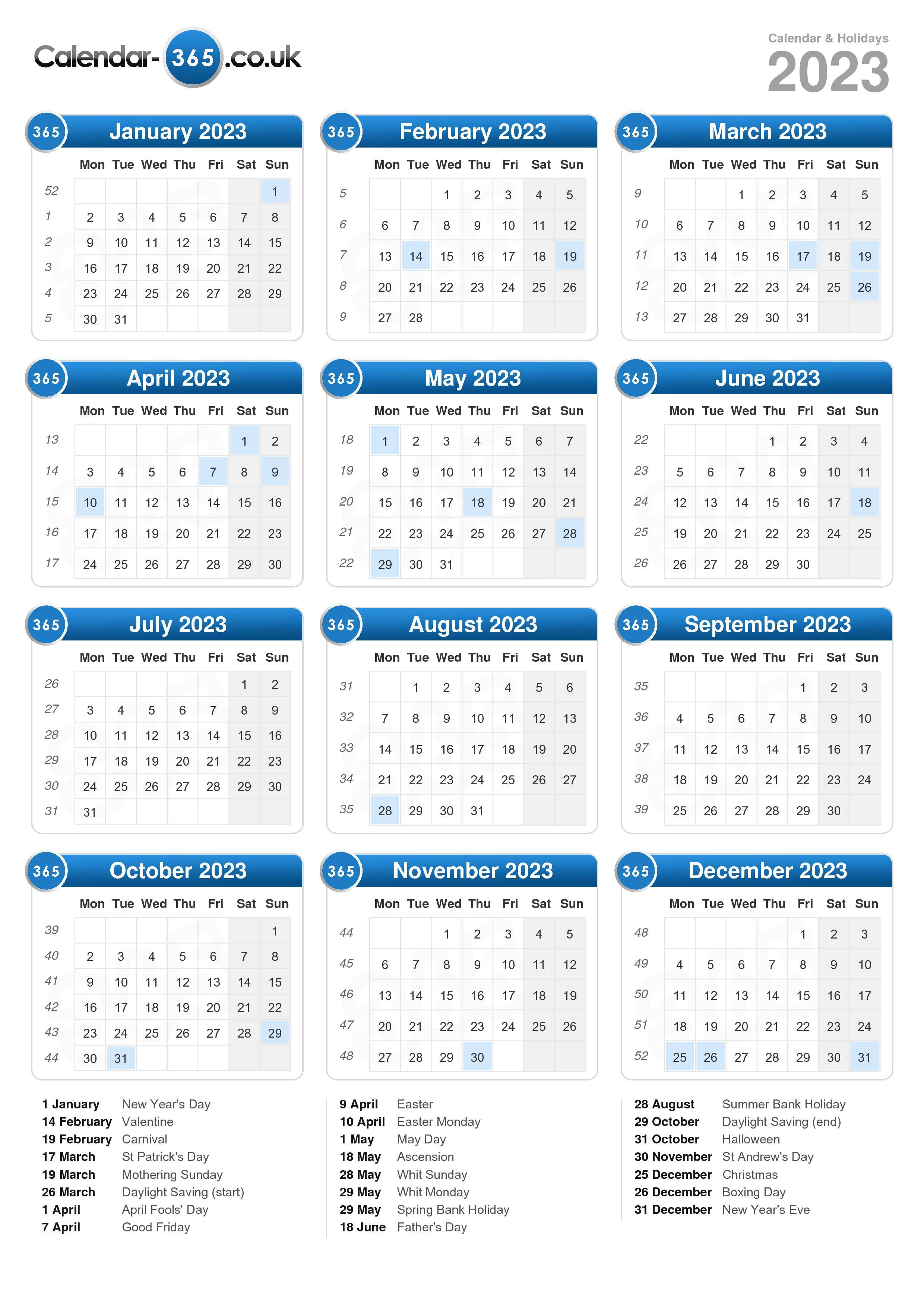 2023 Wall Calendar Printable Free